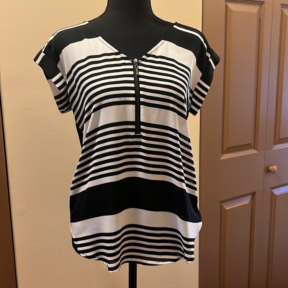 Black and White Striped Top